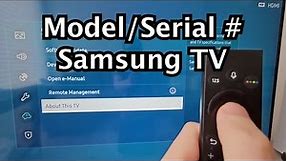How to Find Model Number or Serial on Samsung Smart TV!