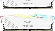 TEAMGROUP T-Force Delta RGB DDR4 64GB (2x32GB) 3200MHz (PC4-25600) CL16 Desktop Gaming Memory Module Ram White - TF4D464G3200HC16CDC01