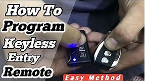 Universal car remote setup | How to program Keyless entry remote || Remote Reset & programming