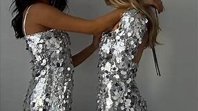 Your favourite silver dress is BACK 🤍 Shop the RESTOCKED Marienne Silver Sequin Long Sleeve Mini Dress, online now! | Beginning Boutique