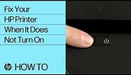 Fix Your HP Printer When It Does Not Turn On | HP Printers | HP Support