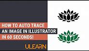 How to Auto Trace an Image in Illustrator in 60 seconds!