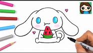 How to Draw Cinnamoroll Eating Watermelon | Sanrio