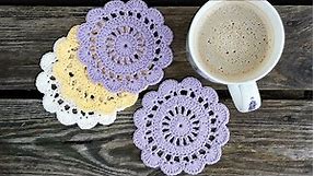 Easy Sweet Orchid Crochet Coaster Tutorial For Beginners