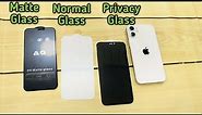iPhone 12 mini Privacy Glass, Matte Glass, Normal 5d glass | Best Screen Protector for 12 Pro Max