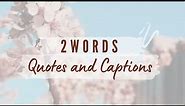2 words quotes | 2 word captions and quotes