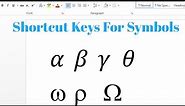 How To Insert Symbols With The Help Of Shortcut Keys | Write Mathematical Symbols using Shortcut Key