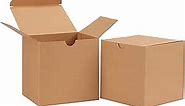 CRUGLA 100 Packs 4x4x4 Gift Boxes with Lids for Present, Kraft Paper Gift Boxes Bulk for Mugs, Candles, Cupcake Boxes, Small Gift Boxes Square for Party Wedding Birthday Christmas