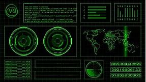 Green Futuristic Hacker Background HUD Full HD 60 FPS