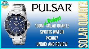 Best Budget Solar! | Pulsar 100m Solar Quartz Sports Watch PX3067 Unbox & Review