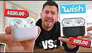 $20 AirPods Pro VS. $330 AirPods Pro!! (WISH Knock Offs Vs. Real AirPods)