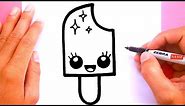 How to draw a cute Ice cream pop, Draw cute things