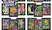 Super Pack of 18 Fuzzy Velvet Coloring Posters (Artistic Edition) - Great for Family Time, Arts & Crafts, Travel, Classrooms, Care Facilities [For All Ages: Girls, Boys, Adults, Toddlers, and More]