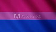 3d Bisexual LGBT community Pride waving flag. Rainbow BI Homosexuality sign isolated background. Gay rights. Seamless loop animation 30fps 4k
