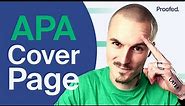 How to Format an APA Cover Page