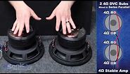 How to Wire Two Dual 4 ohm Subwoofers to a 4 ohm Final Impedance | Car Audio 101
