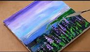Lavender flower Abstract Painting / Beginner acrylic painting /palette knife painting / Day #101
