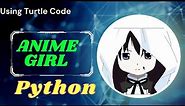 Anime Girl Using Python Turtle Code | Python Programming Hub