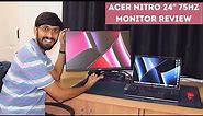 Acer Nitro 24" Gaming Monitor Review After 1 Month of usage | VG240YB, 75Hz, IPS, Full HD