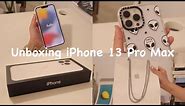 iPhone 13 pro max silver unboxing 🍎 (aesthetic)