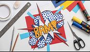 How to make a Pop Art Inspired Comic Book Onomatopoeia | Paper Collage | Zart Art