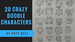 20 Crazy Doodle character Ideas drawn from circle by Arty beez | Doodle for beginners