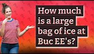How much is a large bag of ice at Buc EE's?