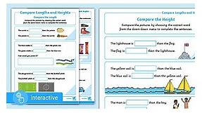 Interactive PDF: White Rose Maths Supporting Year 1: Spring Block 3 Length and Height: Compare Lengths and Heights