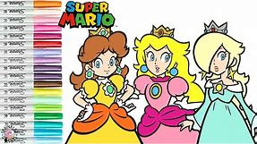 Nintendo Super Mario Bros Coloring Book Page Princess Peach Princess Daisy and Rosalina