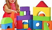 Large Building Foam Blocks for Toddlers – Giant Jumbo Big Building Blocks – Variety Shapes and Colors – Waterproof, Washable, Stackable, Non-Toxic Construction Daycare Preschool Toys