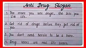 10 Best Slogan For Anti Drug Day In English l International Day Against Drug Day l Anti Drug Slogan