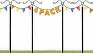 4 Pack String Light Poles, 8.5ft Poles for Outdoor String Lights -3 in 1, Long Solid Stakes, with Thick Poles and Plates,10M Rope, for Deck, Garden,Backyard, Garden, Outdoor