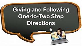 Giving and Following One-to-Two Step Directions | English Reading | Teacher Beth Class TV
