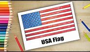 How to Draw USA flag | Drawing easy for kids