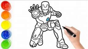 Iron Man Drawing, Painting and Coloring For Kids || How To Draw Iron Man Easy