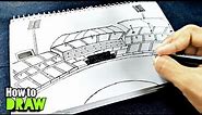 How to draw Cricket Stadium - Step by step - SHN Best Art