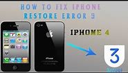 how to fix iphone restore error 9 solution | iphone 4