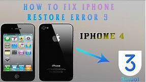 how to fix iphone restore error 9 solution | iphone 4