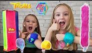 Opening New Trolls Hair Huggers Toys!! Poppy and Branch!