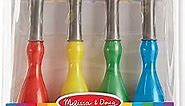 Melissa & Doug Jumbo Brush Set - 4-Pack, Paintbrushes in Red, Blue, Green, Yellow