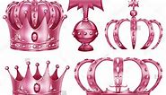 Different Design Crowns Pink Color Illustration Stock Vector (Royalty Free) 375590335 | Shutterstock