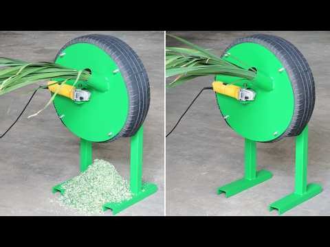 Angle Grinder HACK - Make A Chaff Cutter Using Waste Tire | Homemade Chaff Cutter | DIY