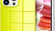 Omorro Compatible with iPhone 15 Pro Max Square Case for Women, Neon Bright Fluorescence Luxury Designer Flexible Soft Slim TPU Rubber Gel Bumper Square Edge Protective Girly Square Phone Case Green