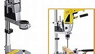 Drill Stand for Hand Drill Universal, Universal Adjustable Drill Press Clamp, Heavy Duty Drill Press Holder Workbench Repair Tool Bench Clamp, Support Tool with Single Hole Aluminum Base
