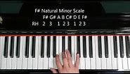 F Sharp Minor Scale on Piano Natural Harmonic Melodic