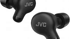 JVC New Marshmallow True Wireless Earbuds Headphones, Long Battery Life (up to 28 Hours), Sound with Neodymium Magnet Driver, Including Memory Foam Earpieces - HAA18TB (Black), Compact