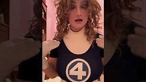 Showing off my Fantastic 4 invisible woman cosplay (with May mask on by Roanyer)