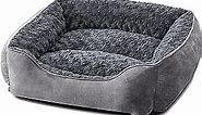 JOEJOY Rectangle Dog Bed for Large Medium Small Dogs Machine Washable Sleeping Dog Sofa Bed Non-Slip Bottom Breathable Soft Puppy Bed Durable Orthopedic Calming Pet Cuddler, Multiple Size, Grey