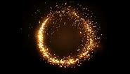 background golden glitter circle with sparkling light shining christmas