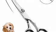 Chibuy Curved dog grooming scissors with Round Tips, Pet Shear for Cats, 4CR Stainless Steel Bending, Professional Tools for Home